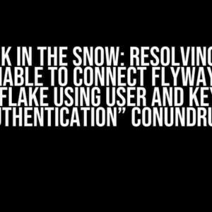 Stuck in the Snow: Resolving the “Unable to Connect Flyway to Snowflake Using User and Key Pair Authentication” Conundrum